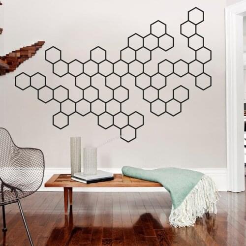 Geometric Horse honeycomb shape Wall Sticker Molecules Abstract Wall Decor Office Minimalist Modern Removable wallpaper DG409