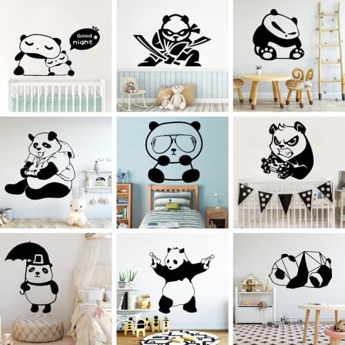 Hot Animal Panda Vinyl Childrens Room Wall Stickers Wallpaper For Home Decor Living Room Bedroom Wall Art MURAL Drop Shipping