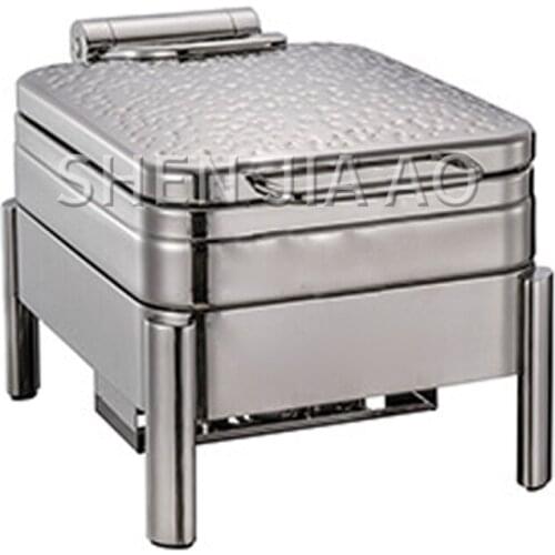 4L stainless steel sauce pot Soup stove Soup sauce container Square hammer steel cover (for induction cooker) food tableware