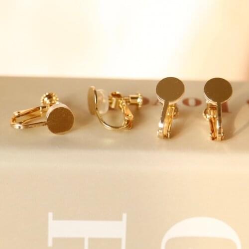 Adhesive plate adjustable elastic ear clip with thick soft cushion without earrings diy handmade earring accessories