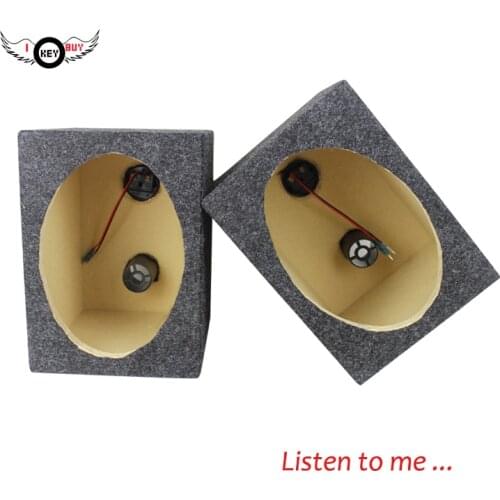 2pcs 6x9 Inch Coaxial Empty Speaker Cabinet Wood Box Square MDF Felt Car Modification Subwoofer Passive with Junction Box