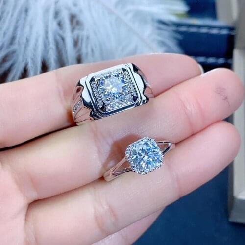 925 Silver moissanite couples Ring, classic style, the worlds popular gemstones, beautiful fire. The price is reasonable