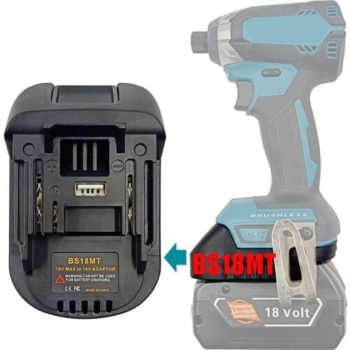 Dawupine Adapter Converter BS18MT use Bosch 18V Li-ion Battery on Makita LXT Lithium Electrical Power Tool Replace BL1830 BL186