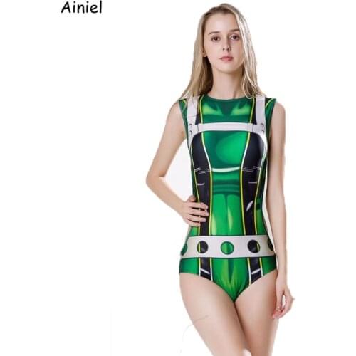 Anime Boku no Hero Academia Froppy Cosplay Costume My Hero Academia Asui Tsuyu Sexy Swimsuit Jumpsuits Lycra Swimming Suit Girls