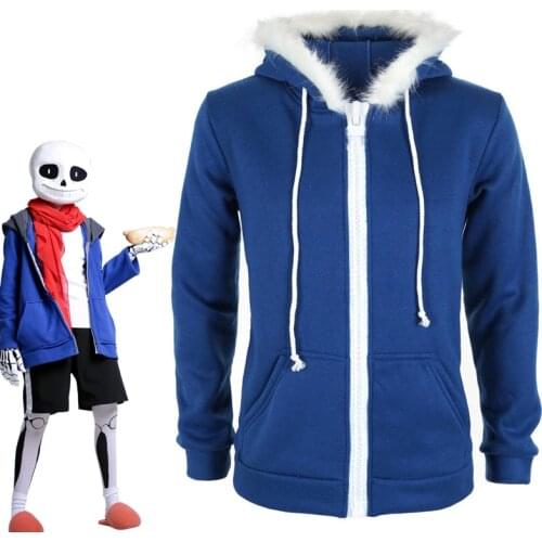 Sans Undertale Cosplay Costume Hoodies Mask FRESH SKELETON jacket sans plus velvet hooded zipper sweater animation game outfit