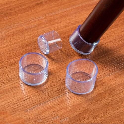 4pcs Round Silicone Chair Leg cover Transparent Feet Floor Protector Caps Wear-resistant rubber Universal furniture Accessories