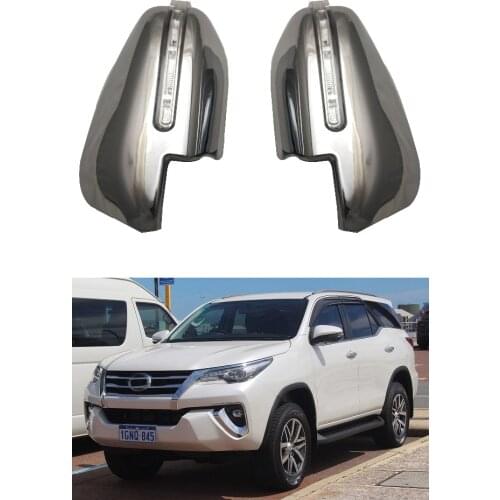 For Toyota Fortuner RAV4 2015 2016 2017 2018 AN150 Rearview mirror cover 2PCS ABS Chrome plated door mirror covers with Led