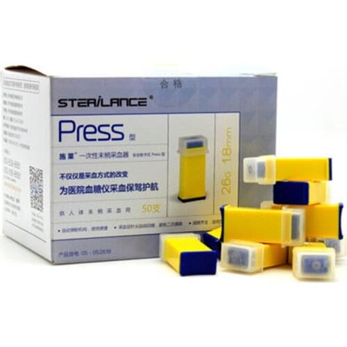 100pcs = 2packs Safety Lancet, 28G 26G Single Use, Sterile Blood Sample Needle Asepsis Collector, Measurement of blood glucose
