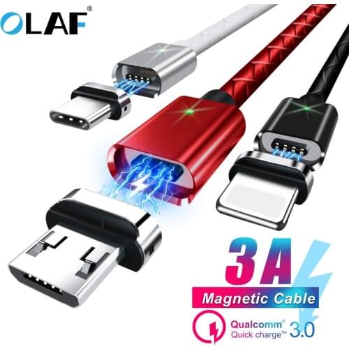 Olaf Magnetic Cable Micro usb Type C Super Fast Charging Phone Microusb Type-C Magnet Charger usb c For iphone 7 huawei xiaomi