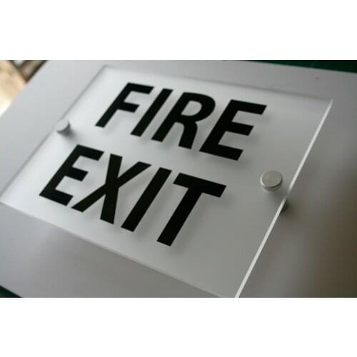 DIY House Number "FIRE EXIT" FROSTED ACRYLIC SIGNS - FOR HOTEL / OFFICE / RETAIL / WALLS OR DOORS