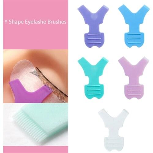10pcs Reuseable Plastic Clean Comb Y Shape Eyelashe Lifting Curler Eye Lash Extension Perm Eyelashe Tools