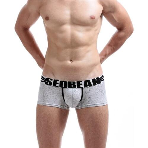 SEOBEAN Mens New Cotton Underwear Inkjet Polka Dot Boxer Shorts Sexy Low-Waist Comfortable Seamless Boxers