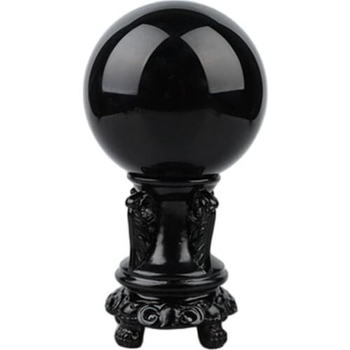 A Natural obsidian stone crystal ball home decoration ball diviner circular crystals wedding photography accessories