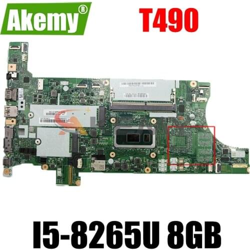NM-B901 For Lenovo ThinkPad T490 laptop motherboard with CPU I5-8265U /8365U 8GB RAM FUR 01YT397 5B20W29452 100% test work