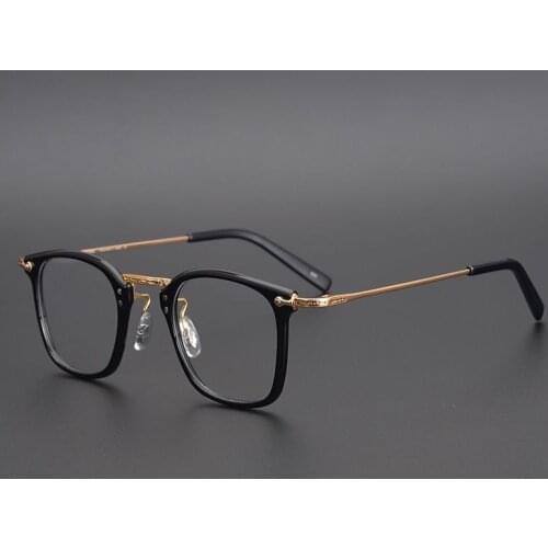 Japanese Delicate Glasses Frame Men Top Quality Vintage Prescription Eyewear Acetate Titanium Eyeglasses Women 140