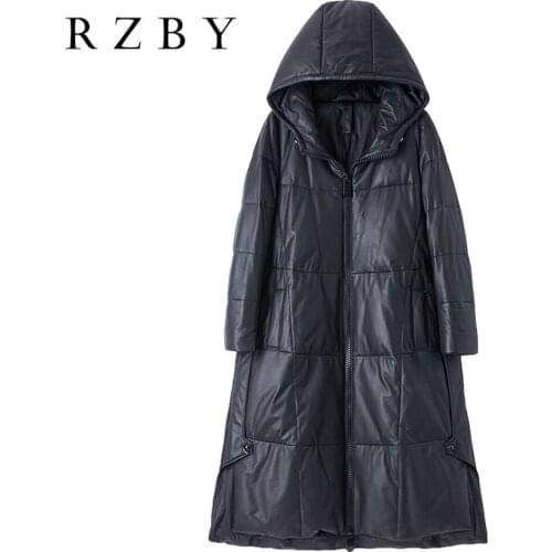 Sheepskin Warm Winter Parkas Women Pluz Size Korean Style Down Coat Female Real Leather Thick Cold-resistant Outwear RZBY275