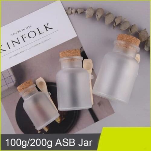 10 Pcs/Lot Plastic Jar For Cosmetics Scrub ABS Bath Salt Jar With Cork Lid 100G 200g 300g Case 100ML Refill Bottle Jars