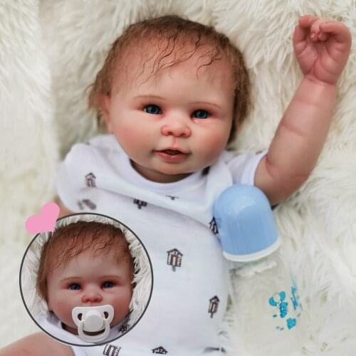 Full silicone reborn baby doll 20" Exquisite collection bebe reborn alive newborn dolls detailed paint kids playmate doll gift