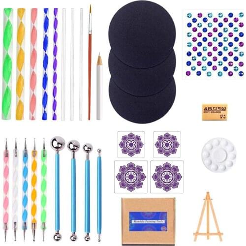 Handmake 31Pieces Mandala Dotting Tools for Rocks Painting Drawing Drafting