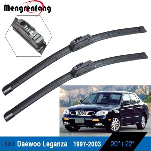 Car Front Windscreen Wiper Blades Soft Rubber Frameless Wiper 2 Pieces For Daewoo Leganza 1997-2003