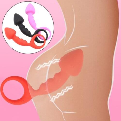 Newst Silicone Anal Plug With Pull Ring Prostate Massage Butt Plug Dildo Vagina Stimulator Anus Dilatator Sex Toys For Men Woman