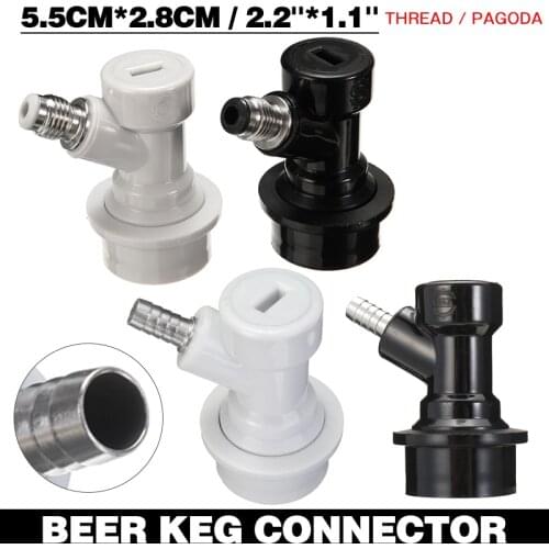 Homebrew Beer Keg Connectors Ball Lock Disconnect Dispenser Liquid Gas Connector Straight/Threaded Mouth 1/4'' 7/16" For Barware