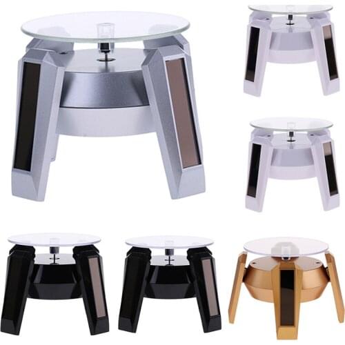 Solar Showcase 360 Turntable Rotating Jewelry Watch Ring Phone Display Stand 1 Pcs