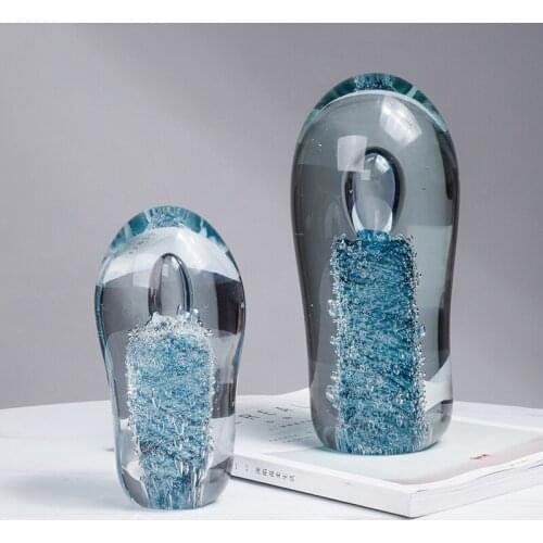 Glass Ocean Heart Crystal Decoration Nordic Light Luxury Sales Department Club Living Room Entrance Office High-End Decoration