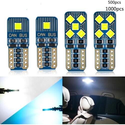 500pcs 1000pcs T10 W5W Led Canbus WY5W Bulb No Error 194 168 Car Interior Lights Wedge Tail Side Auto Lamp 12V 6000K White