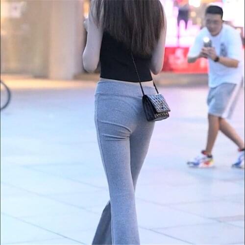 STILINSKI 2021 Yoga Leggings Calf-Length Pants High Waist Breathable short Trousers Vertical Stripes Loose Pant Boot Cut Pant