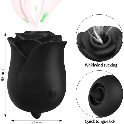 Rose Shape Sucking Clitoris Vibrator Intimate Good Tongue Licking Nipple Suck Vibrating Stimulator Sex Toy for Women Masturbator