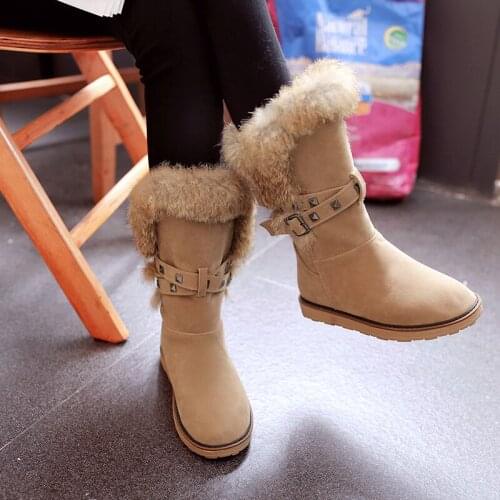 Snow boots, cotton boots, winter boots, middle tube boots, 40 41 42 43 large boots, anti slip and thickened warm womens Boots