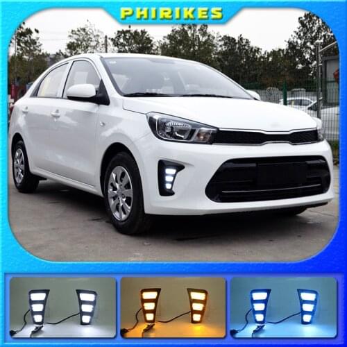 2PCS For KIA PEGAS 2018 2019 LED DRL Daytime Running Lights Daylight Fog Lamp Decoration Signal Lamp