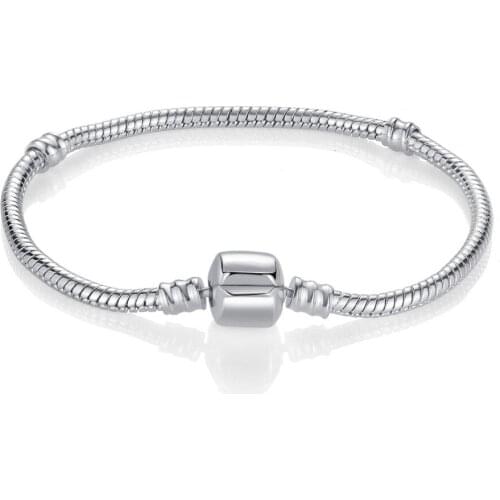 3mm Silver Plated Charm Fit Pando European Original Bracelet Jewelry Fashion Women Gift Drop Shipping