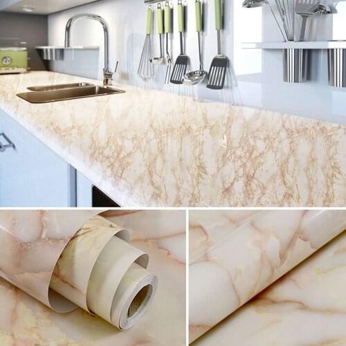 4 Style Waterproof Worktop Kitchen Stone Marble Contact Paper Home Decoration Wall Stickers