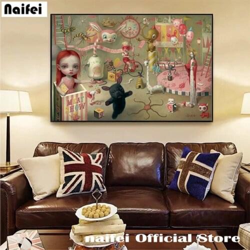 5D DIY diamond painting Embroidery Mark Ryden《The Magic Circus》Cartoon Picture Modern Wall Decor Home Living room Decor Mosaic