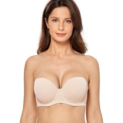 Seamless Strapless Women Bra Plus Size Contour Underwire Full Figure Bras Multiway Brassiere
