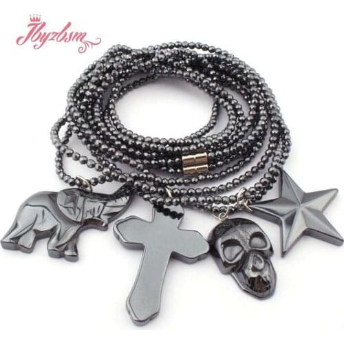 3mm Black Faceted Round (No Magnetic) Hematite Natural Stone Beads For Woman Tribal Fashion Jewellery Necklace 23" Free Shipping