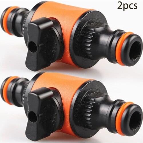 2pcs Quick Coupler Garden Hose Pipe In-line Faucet Tap Shut Off Valve Fitting 1/2 3/8 1/4 Inch Yard Irrigation Connector 2021
