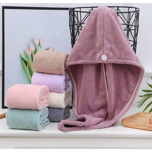 Girls Hair Drying Hat Quick-dry Hair Towel Cap Hat Bath Hat Microfiber Solid Towel Cap Super Absorption Turban Hair Dry Cap