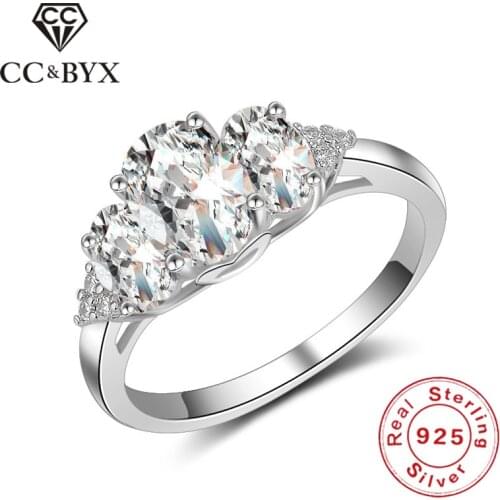 CC Sterling Silver S925 Rings For Women Egg Shaped Gauto Hollow Original Design Shine Elegant Wedding Jewelry Bijoux Femme CC834