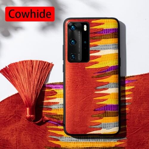 Genuine Leather Phone Case For Huawei Mate 30 20 20X 10 9 P20 P30 P40 Lite P Smatr Pro P10 Plus Natural Cowhide Painted Cover