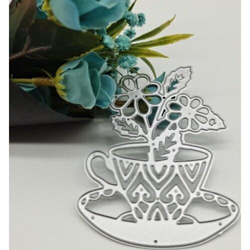 Flower Pot DIY Embossing Mould, Carbon Steel Printing Steel Mould for Album Paper Card Making
