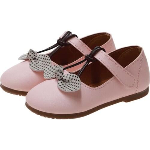 Princess Bow Kids Leather Shoes For Little Girls Dress Wedding Dancing Shose 2019 Children Flat Shoes Baby 1 2 3 4 5 6 Year Old
