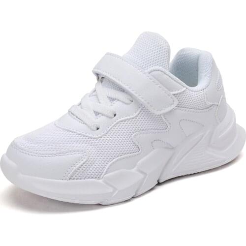 Kids Shoes Running Children Sport Mesh Pure Athletic Breathable Outdoor Black White Girls Boys Child Sneaker Toddler 28-39 Size