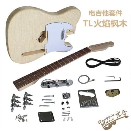 Hytele Flame Maple tiger pattern Maple electric guitar basswood body neck rosewood fingerboard DIY combination