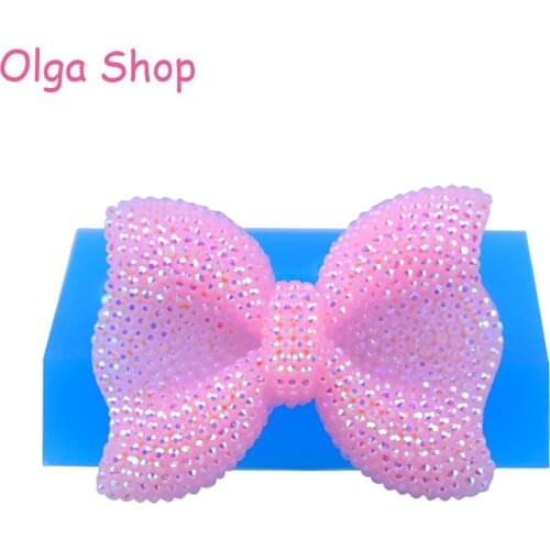 FYL530 52.6mm Big Bow Silicone Mold - Ribbon Mold Cake Decoration Craft, Fondant, Gum Paste, Chocolate, Jewelry DIY, Resin Clay