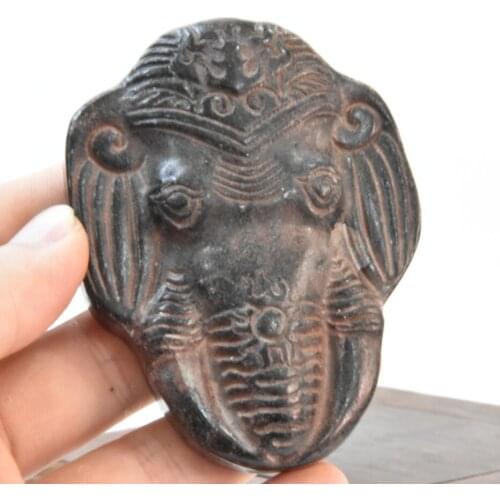 Hongshan culture archaize black iron meteorites elephant head statue