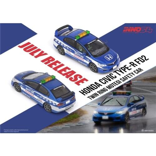 INNO-MODEL JDM 1:64 Honda CIVIC Type-R FD2 Twin Ring Motegi Safety Car 2014 INNO Diecast Model Car