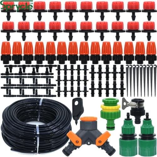 SPRYCLE 25M Garden Micro Drip Irrigation Kits Misting Watering System Automatic Adjustable Dripper Atomizer for 4/7mm 1/4'' Hose